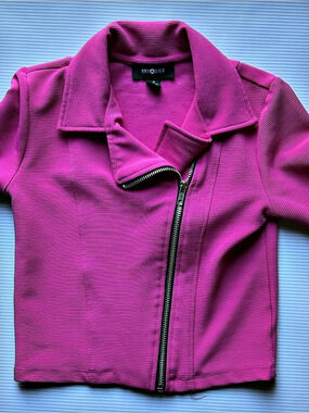 Amy Byer Girls Pink Moto Jacket Size Small Like New